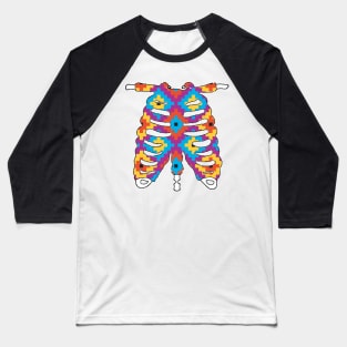 Rib Cage Ugly Sweater Skeleton Halloween Costume Baseball T-Shirt